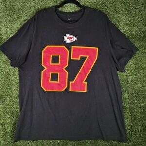 Nike Kansas City Chiefs Travis Kelce #87 T Shirt Mens XL Black NFL Football Tee